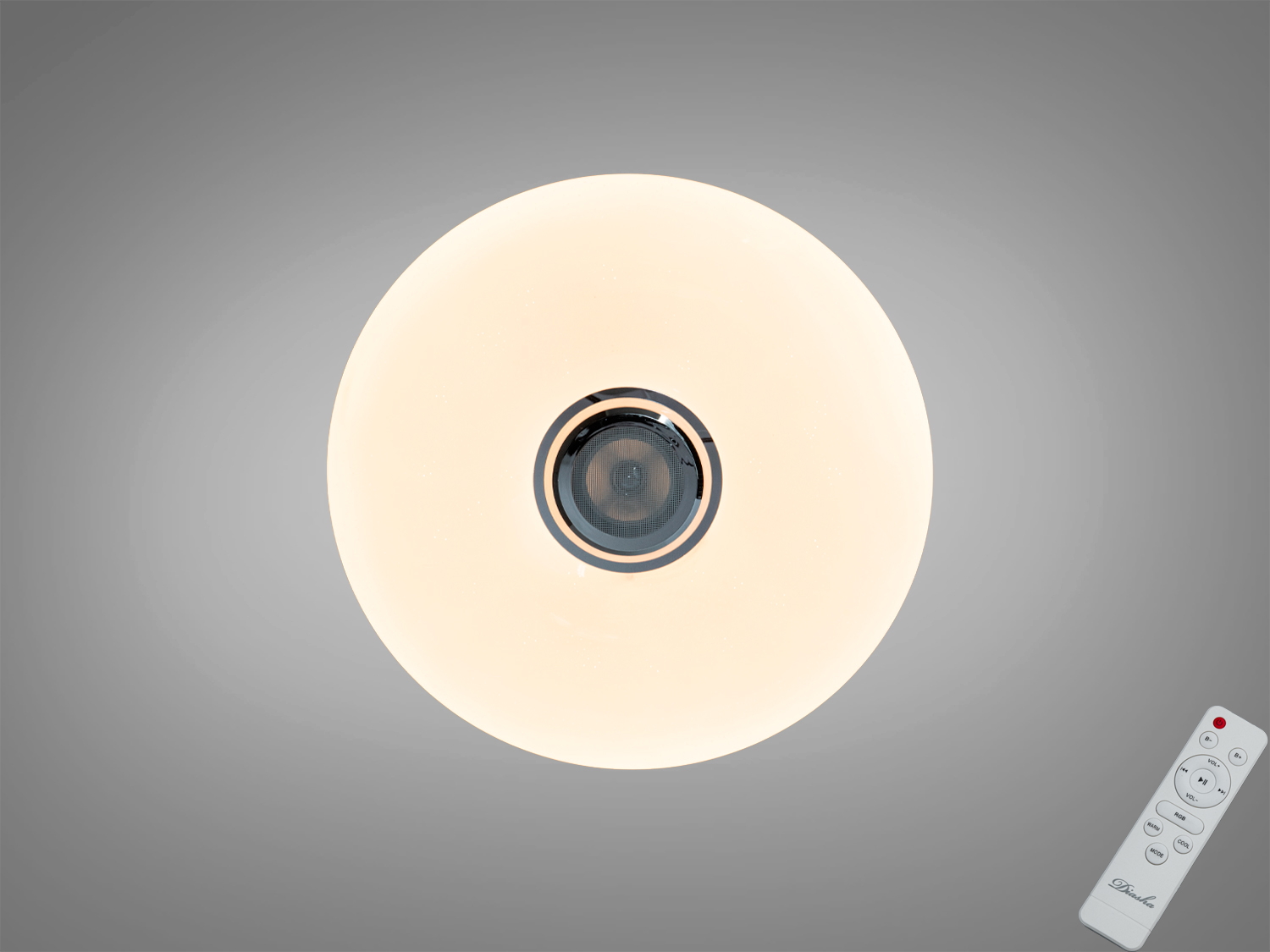 Смарт LED стельова люстра 45 Вт з RGB та Bluetooth-колонкою. Керування додатком i-Link і пультом. Підходить для кімнат до приблизно 8 м².