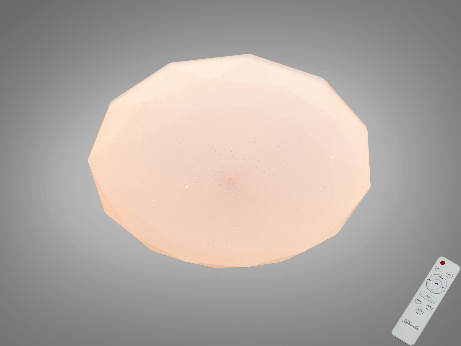 Стельова смарт LED люстра Diasha, біла, 70 Вт, RGB. Пульт і керування через додаток iLink, підходить для площі до 12 м².