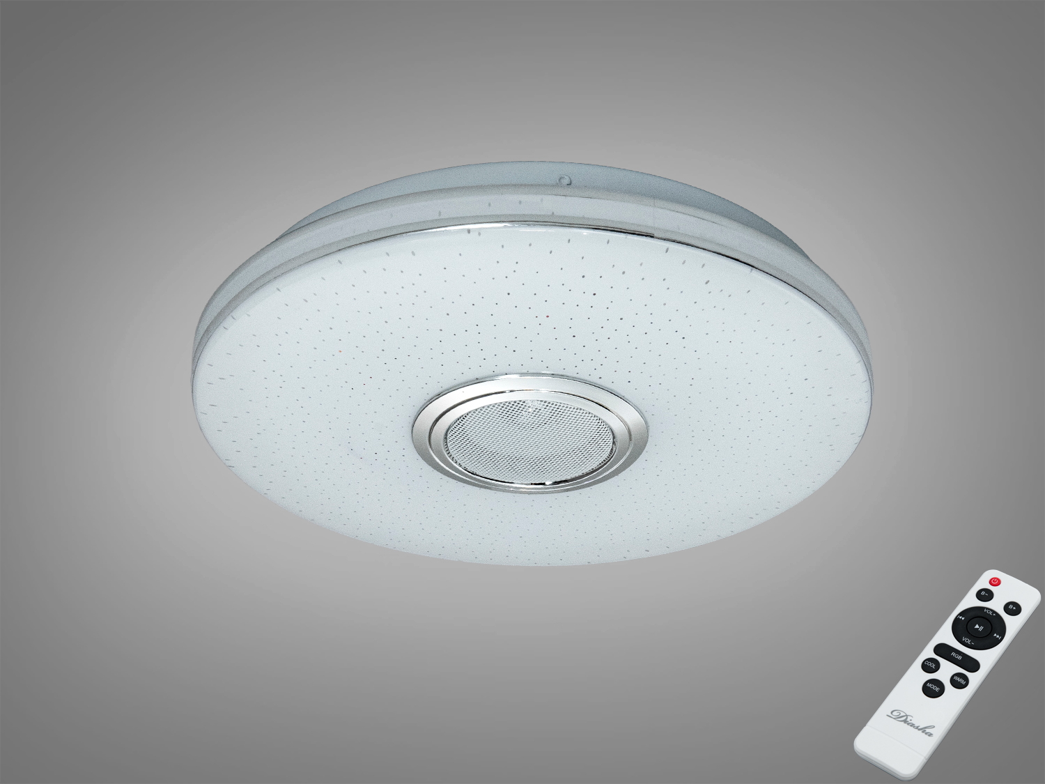 Кругла LED стельова люстра 34 Вт, біла, для кімнат до 6 м². Рівномірне м’яке світло, накладний монтаж, керування від вимикача, без пульта.