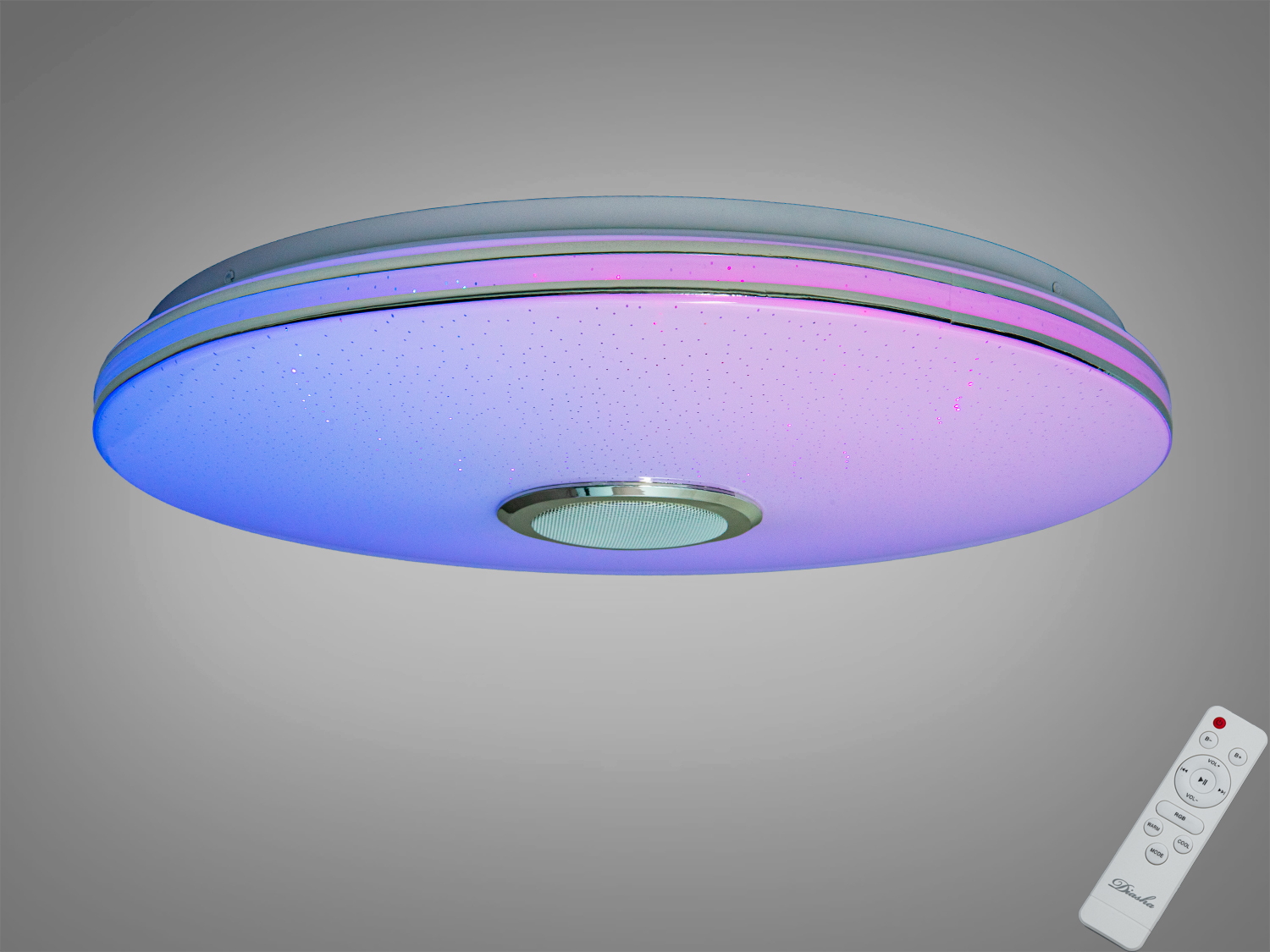 Смарт стельова люстра 80 Вт для до ≈14 м² з RGB, Bluetooth-динаміком, керуванням через i-Link та пульт. Таймери, будильник і режим музичного ритму.