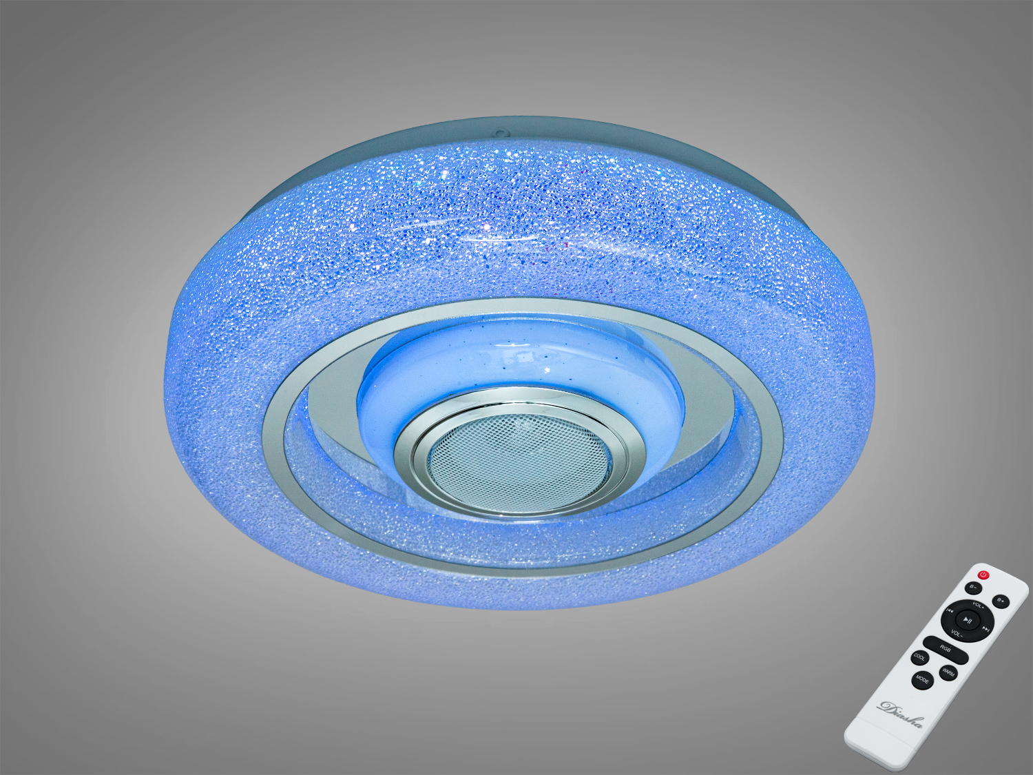 Кругла LED стельова люстра 34 Вт, біла, для кімнат до 6 м². Рівномірне м’яке світло, накладний монтаж, керування від вимикача, без пульта.