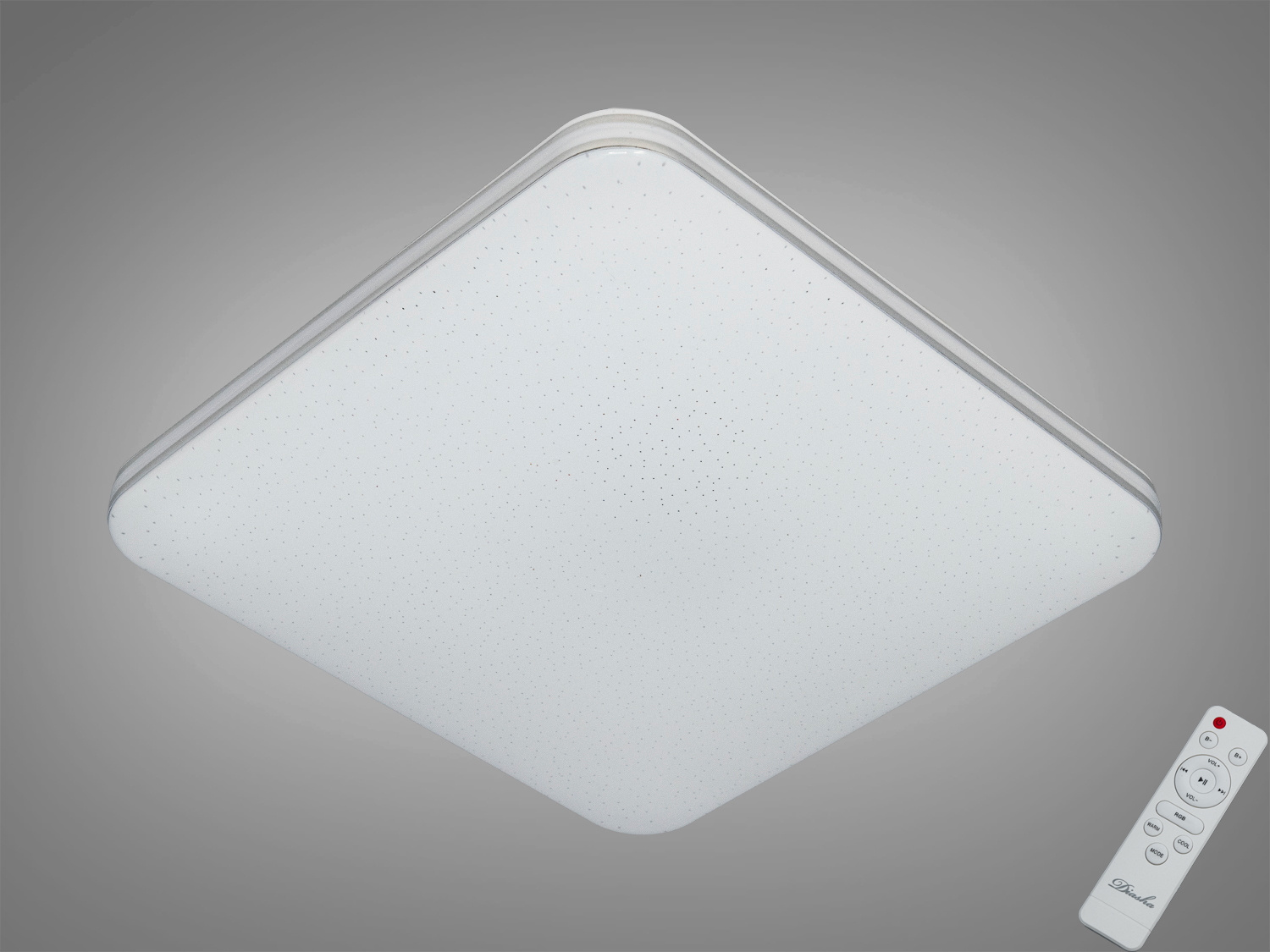 Стельова смарт LED RGB люстра 70 Вт у білому кольорі для кімнат до ~12 м². Керування пультом і через додаток iLink, режими білого та RGB.