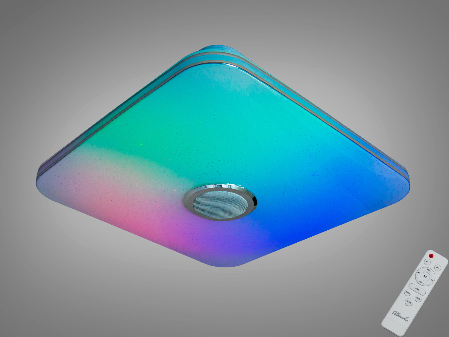 Смарт LED люстра 80 Вт з RGB та Bluetooth-динаміком. Керування через i-Link і пульт, таймер, музичний ритм. Підходить для кімнат до ~14 м².