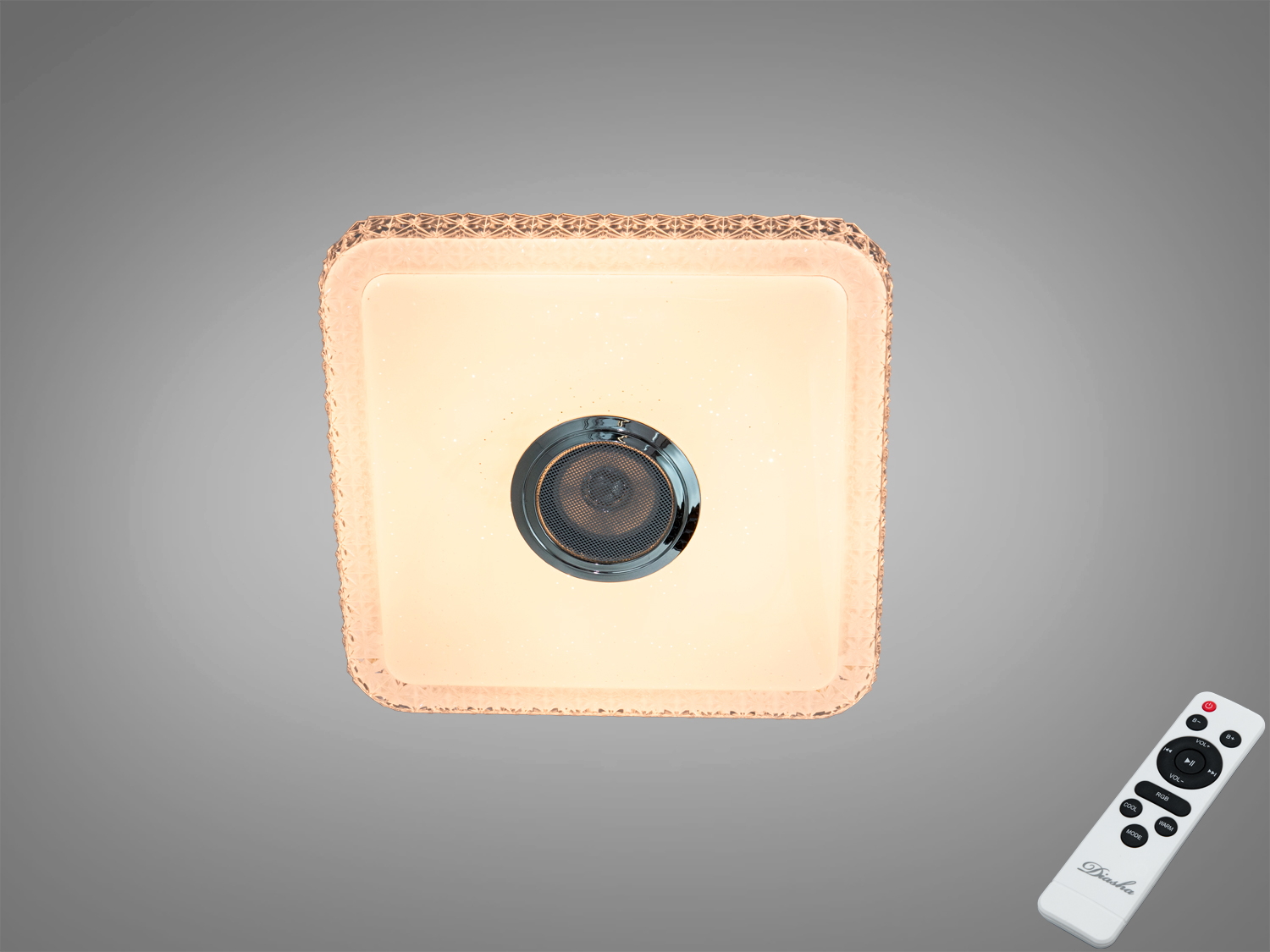 Смарт стельова люстра DB-8501C 45 Вт з RGB і Bluetooth-колонкою. Керування через TUYA Smart Life і пульт, сцени, димування, синхронізація світла з музикою. Для кімнат до 8 м².