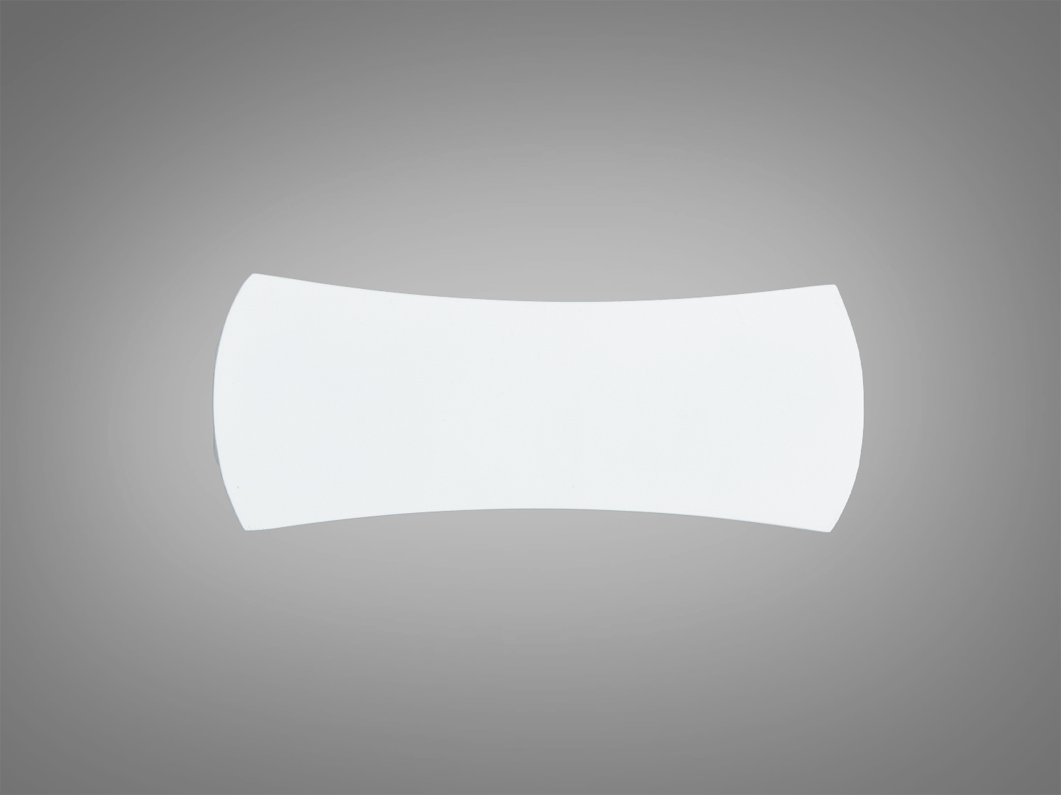 Білий світильник із вигнутою формою, без видимих ламп. Призначений для настінного монтажу, ідеально підходить для мінімалістичних просторів.