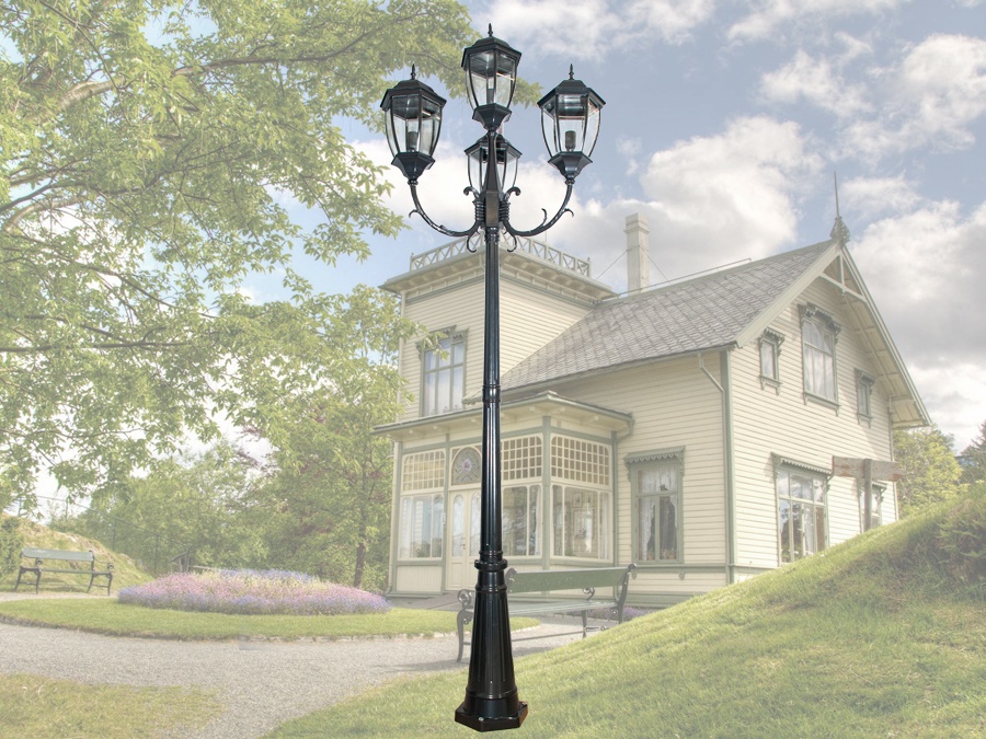 Садово-парковий світильник стовп на чотири плафони від ТМ 