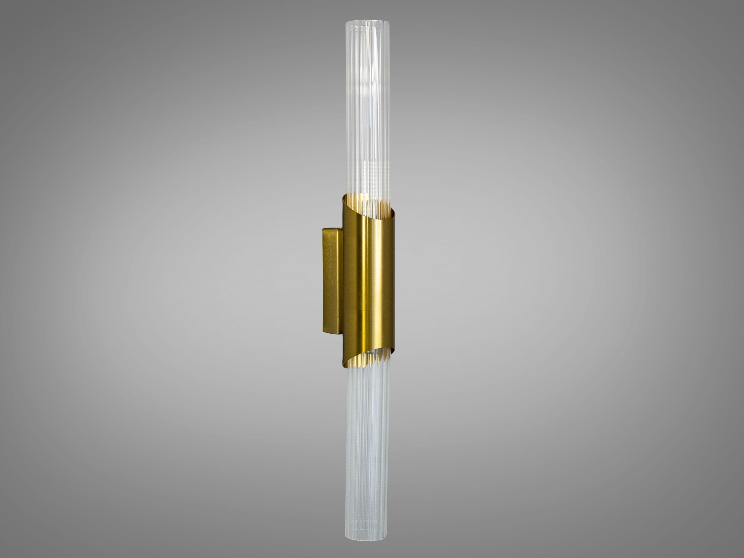 Світильник з прозорою скляною трубкою та металевим кріпленням, що забезпечує рівномірне освітлення. Ідеальний для мінімалістичного дизайну.
