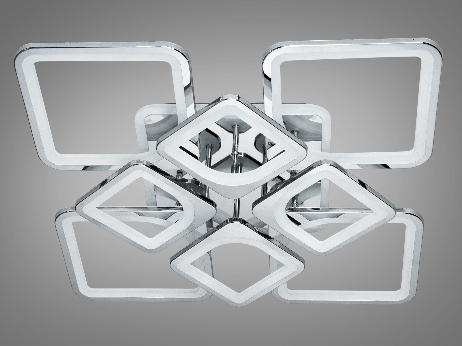 LED люстра з диммером і синім підсвічуванням, колір хром, 155W