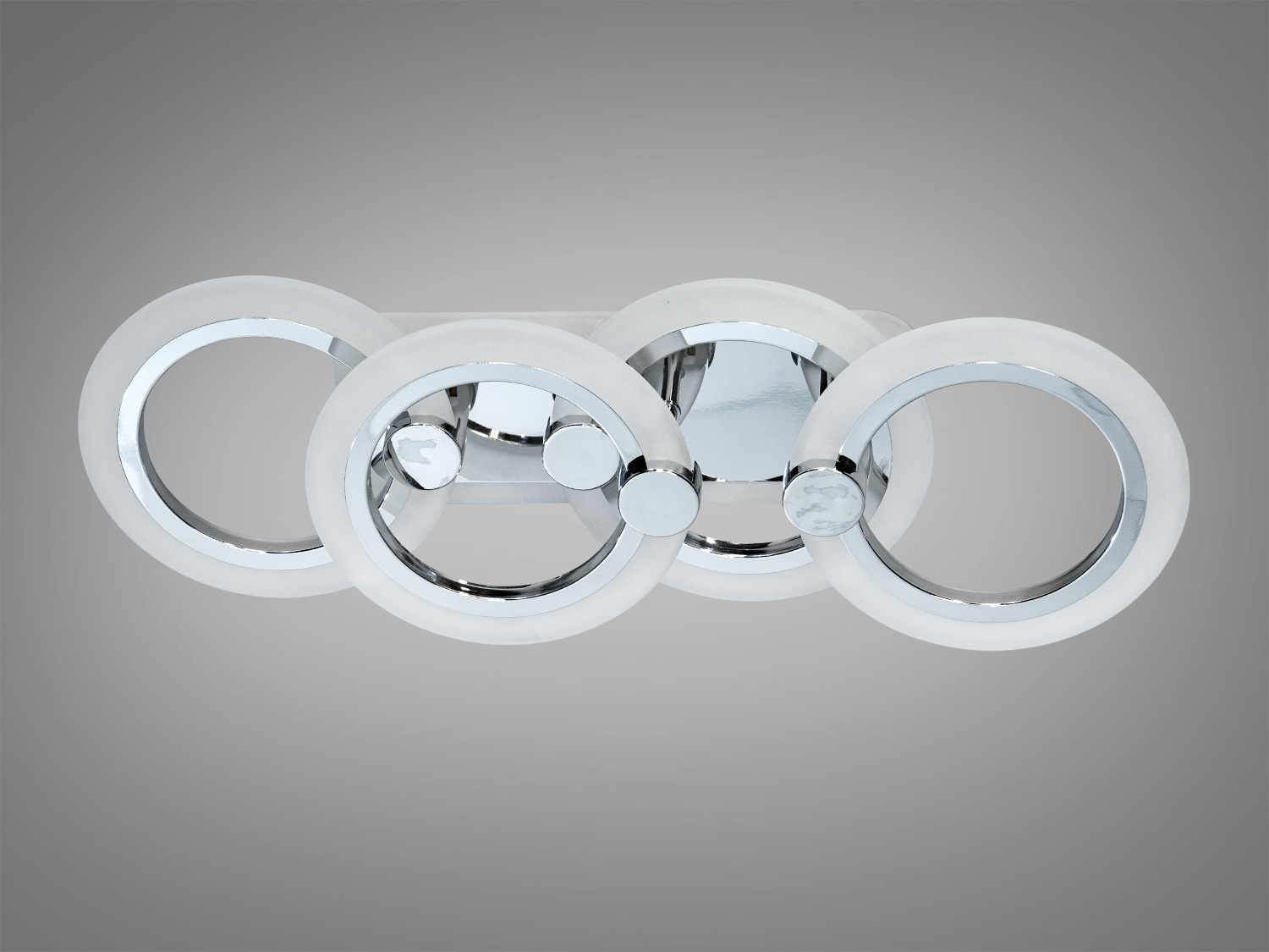 Світлодіодна люстра 4 кільця 50Вт хром 9м²