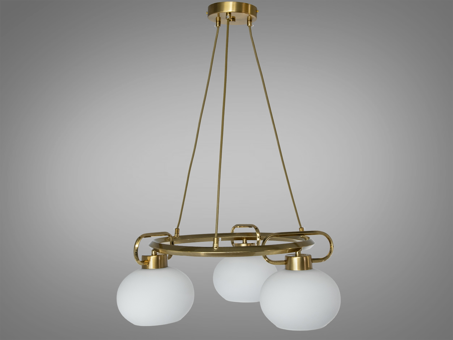 Підвісна кругла люстра Diasha бронза 3 плафони