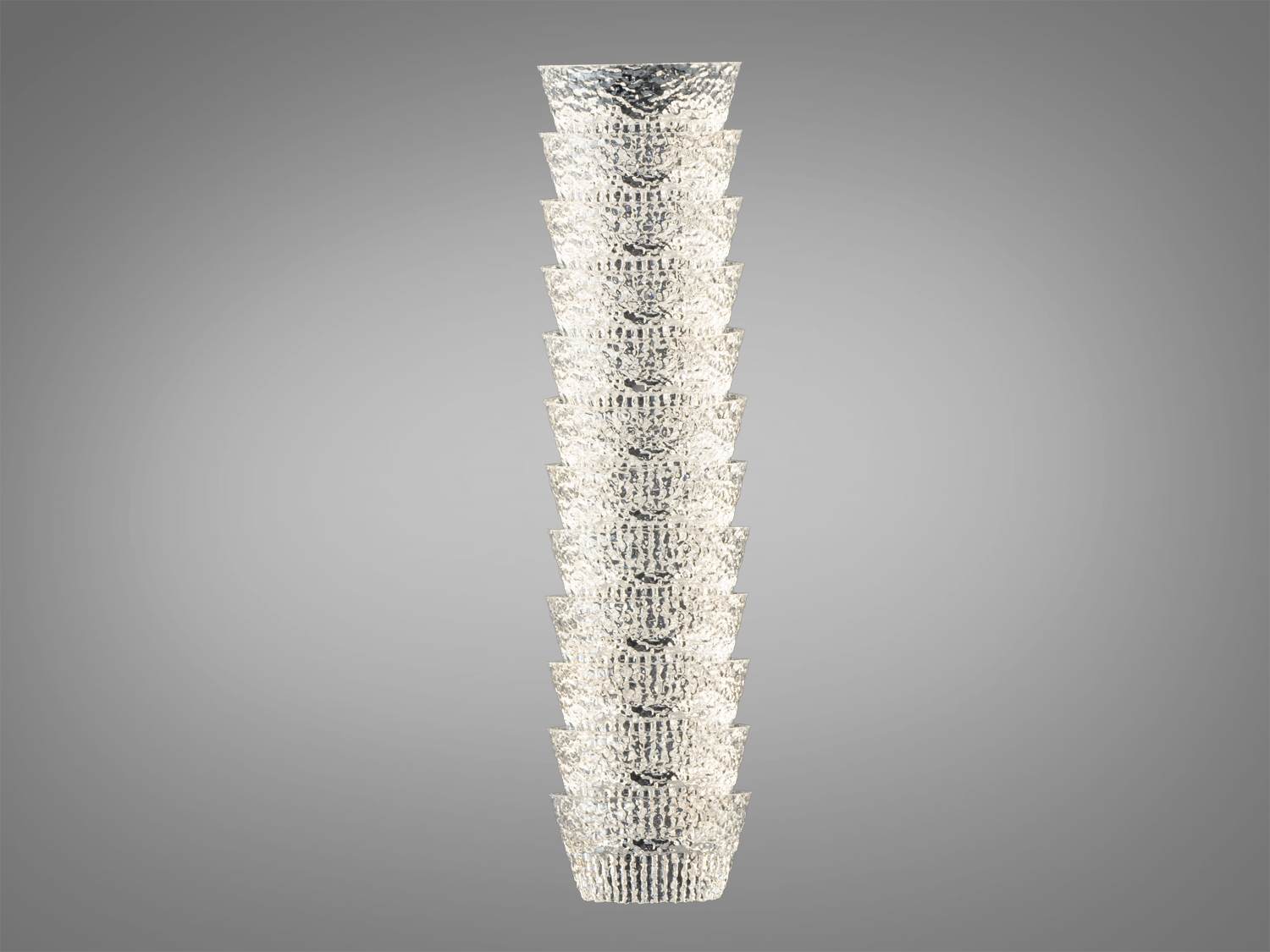 Лінійний світильник з чорним металевим корпусом та рельєфним акрилом, що створює ефект хвиль. Ідеально для освітлення вітальні.