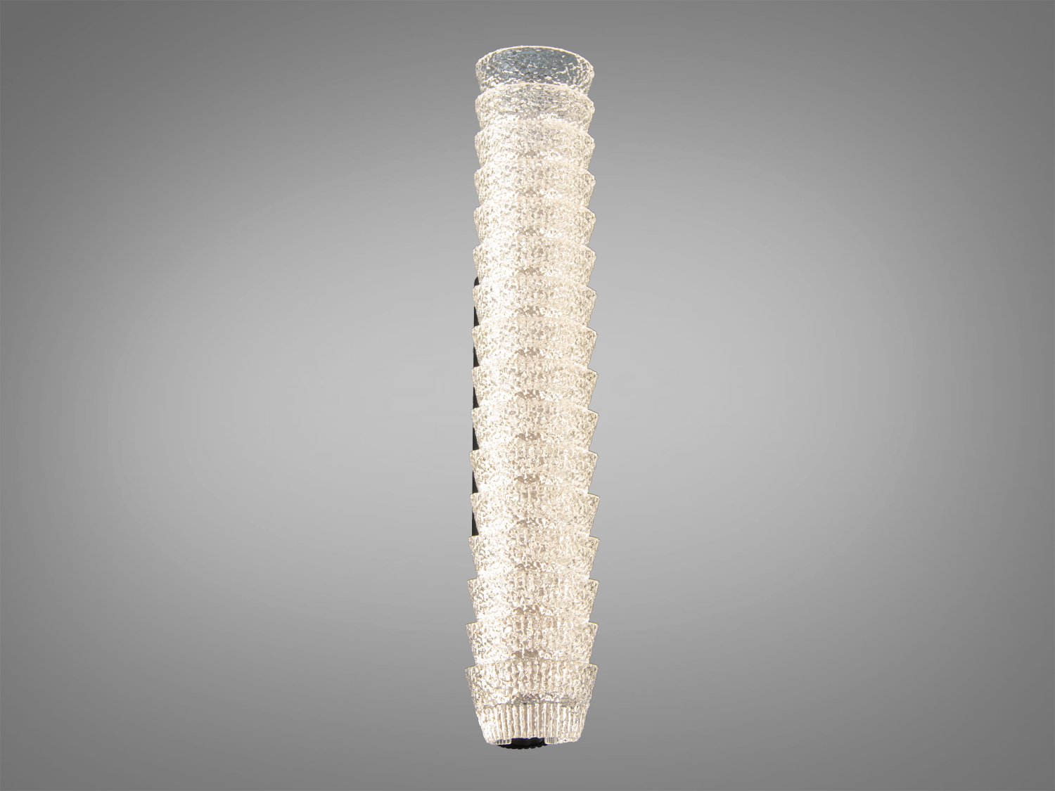 Лінійний світильник з чорним металевим корпусом та рельєфним акрилом, що створює ефект хвиль. Ідеально для освітлення вітальні.