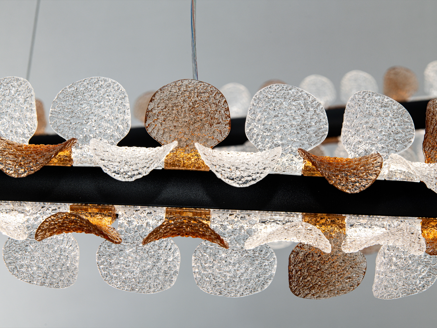 Люстра LED підвісна з пультом чорна 130 Вт 22 м²