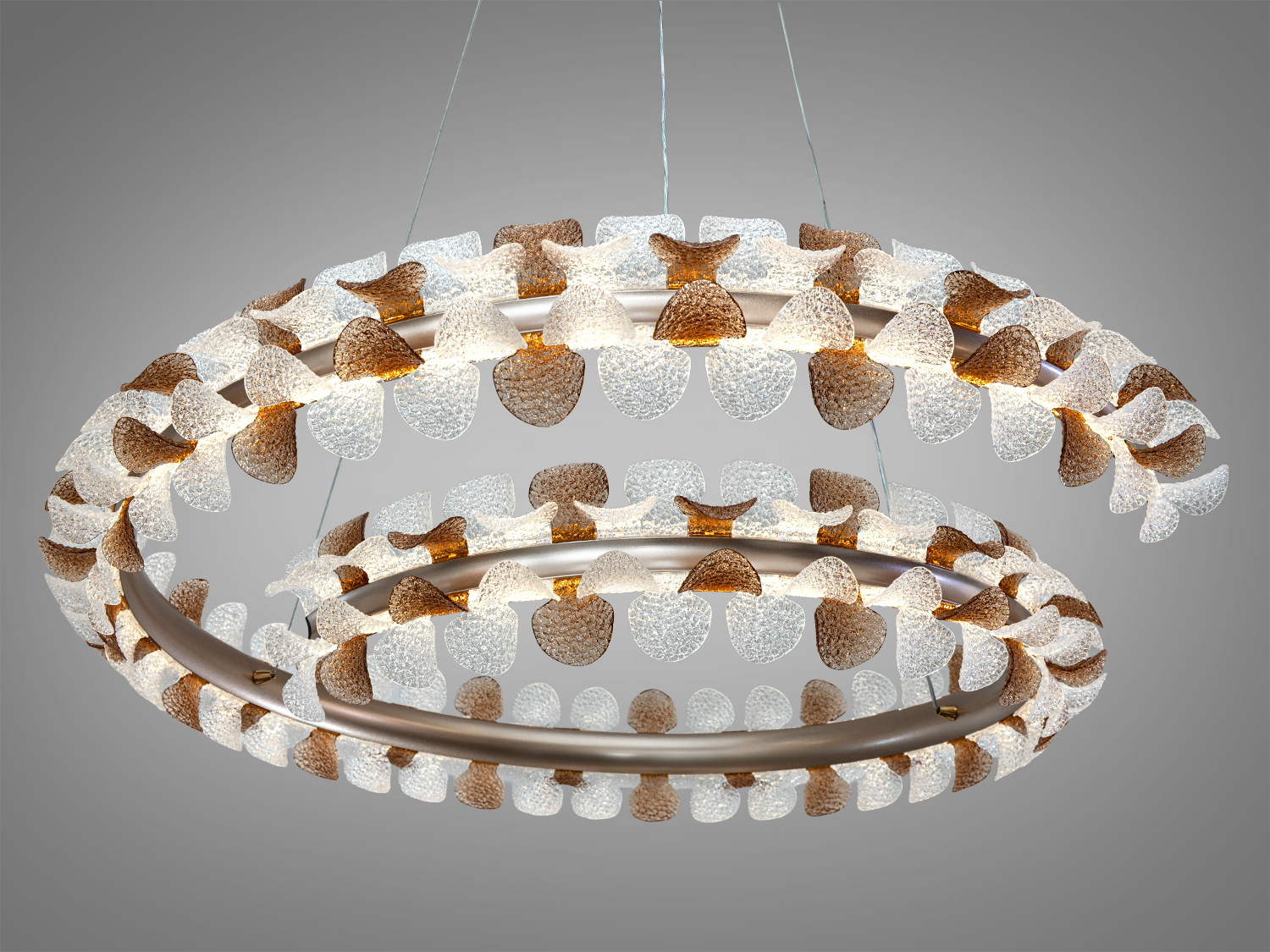 Підвісна LED люстра шампань 132Вт 7260лм