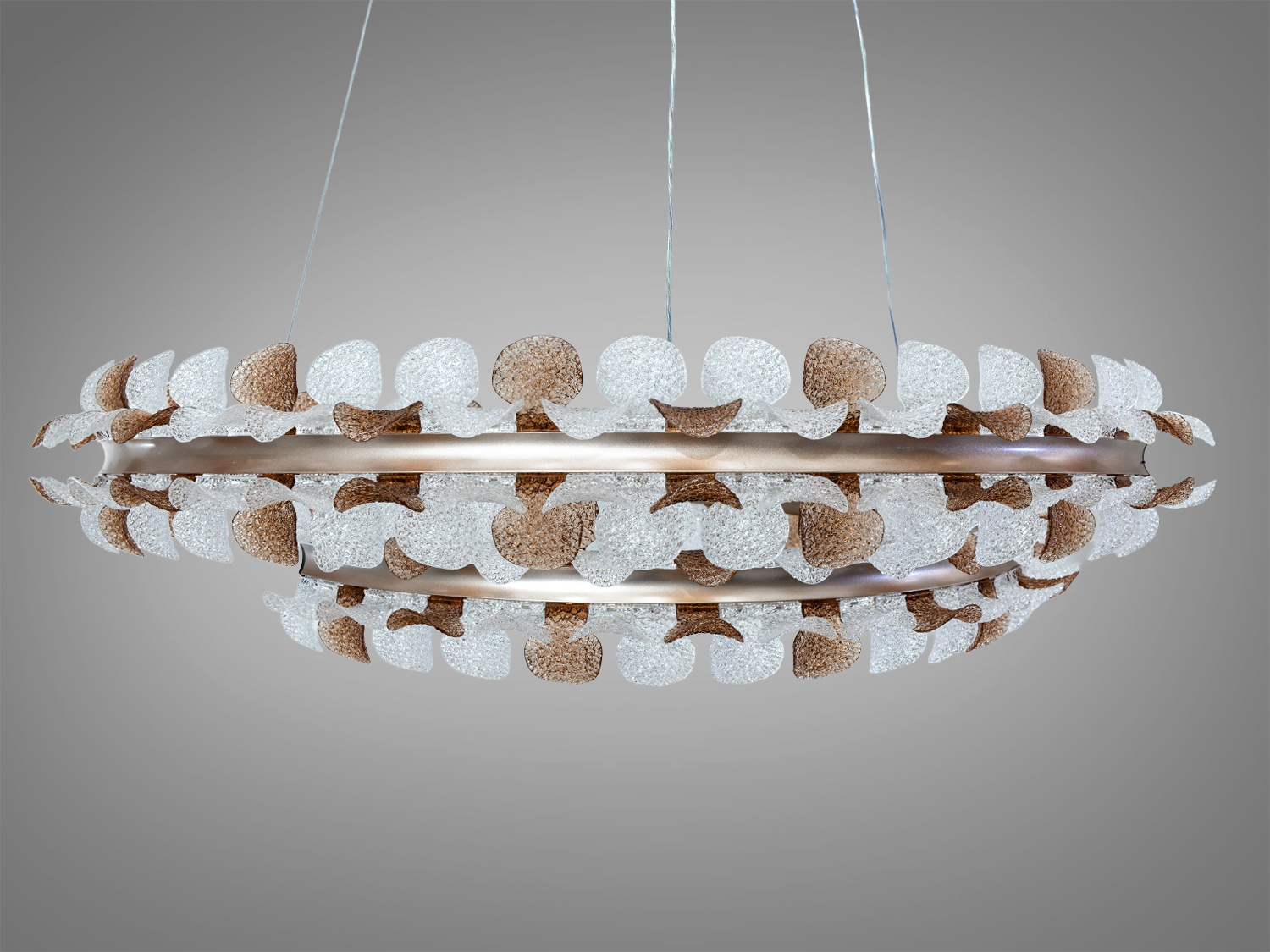 Підвісна LED люстра шампань 132Вт 7260лм