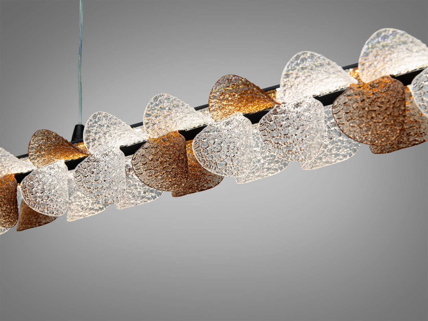 Підвісна люстра Diasha LED чорна 55Вт 3025Лм пульт