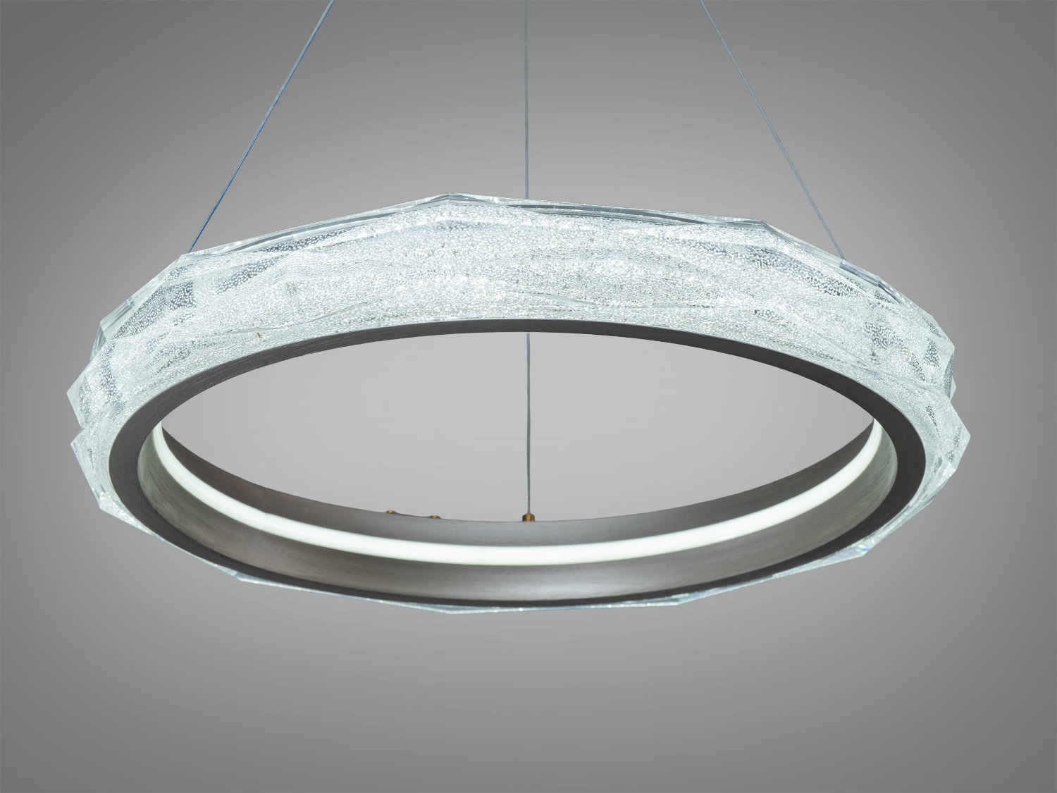 Люстра підвісна LED Diasha шампань 51Вт 50см пульт