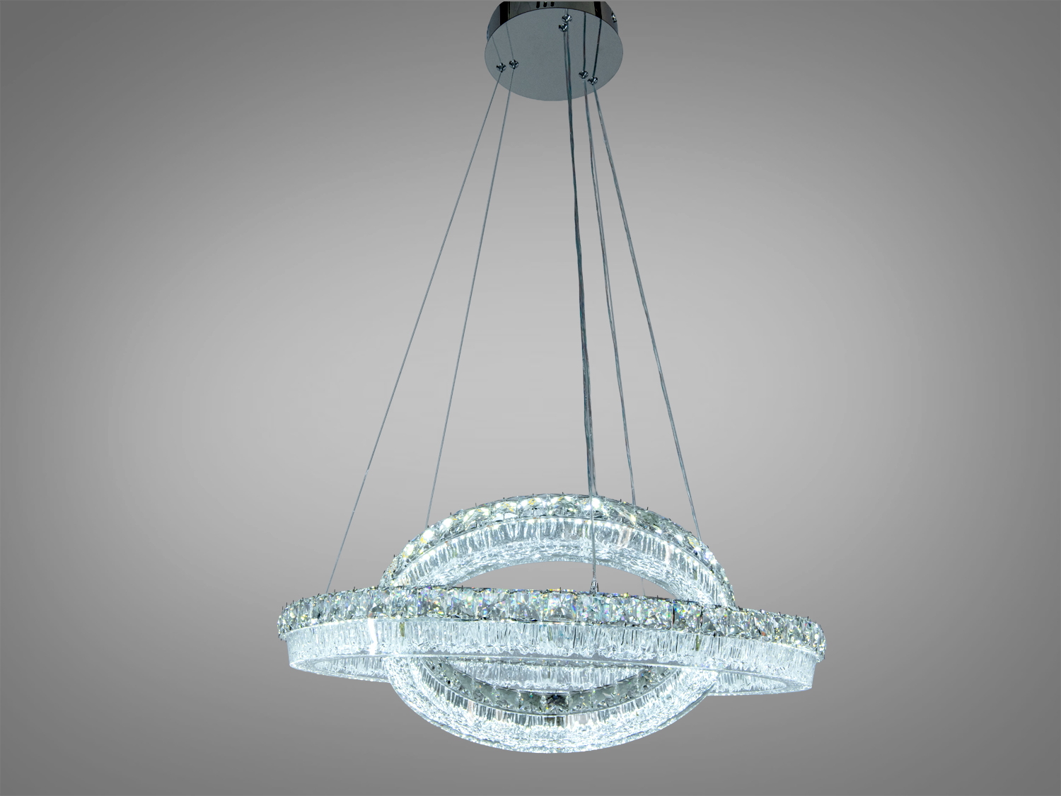 Підвісна люстра з прозорим акрилом, регульована висота, холодне світло, підходить для офісного інтер′єру.