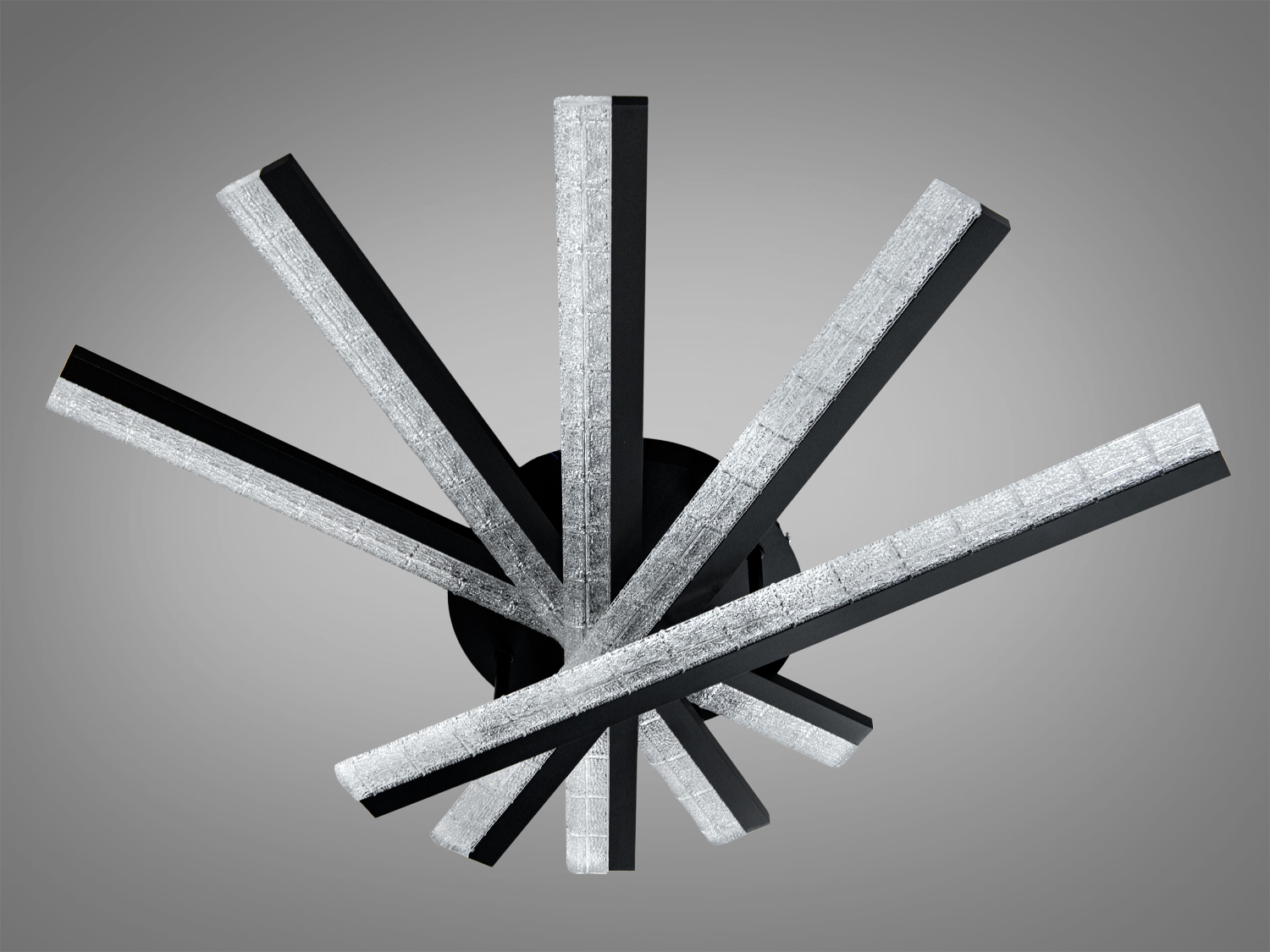 Декоративний світильник з абстрактним дизайном, що складається з кількох світлових планок, підходить для акцентного освітлення вітальні.