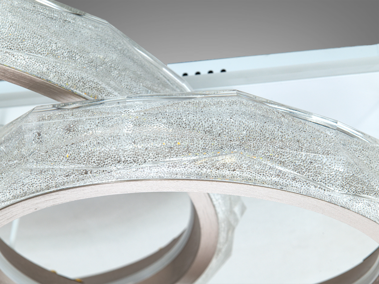 Люстра стельова LED Diasha шампань 90W пульт 2 кільця