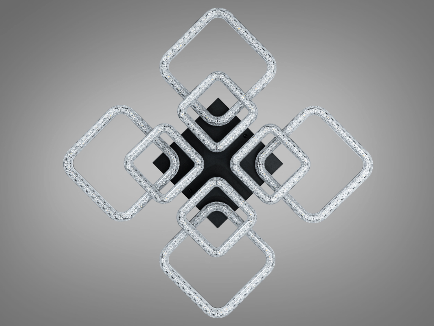 Стельова LED люстра чорна 140W 