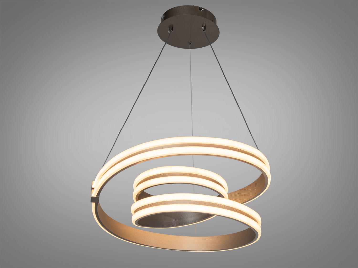 Підвісний світильник з трьома кільцями, тепле світло. Ідеально підходить для кухні, створює затишну атмосферу.