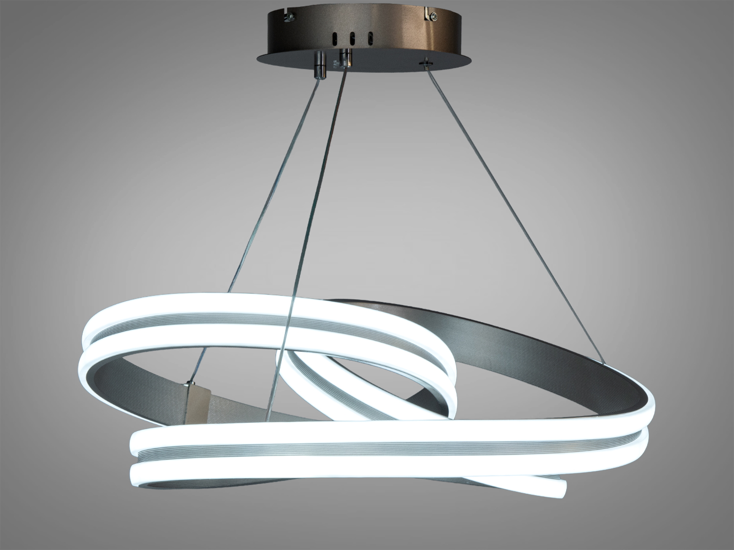 Підвісна LED-люстра Diasha, 120 Вт, коричнева. Пульт ДК, димерування, 3 режими білого світла. Для кімнат орієнтовно до 20 м².