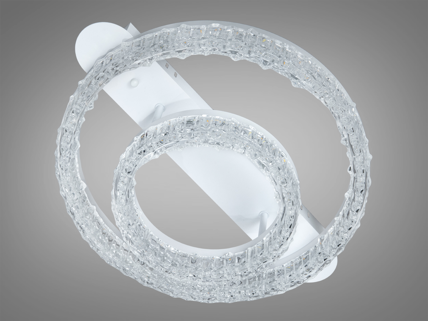 Стельова світлодіодна люстра MX78203 400+200 біла 60W акрилові кільця