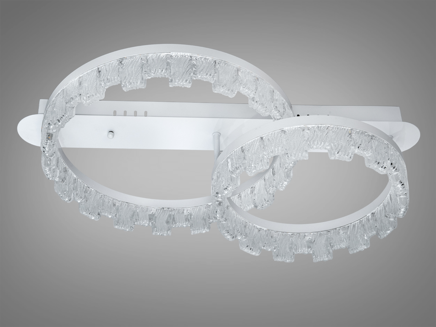 Стельова світлодіодна люстра Diasha MX78205-400+300WH біла 64 Вт акрилові кільця