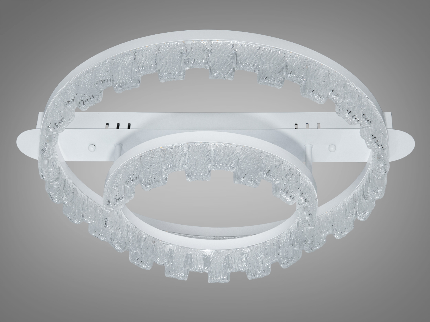 Стельова LED-люстра Diasha MX78205, біла, 72 Вт. Два акрилові кільця, стельовий монтаж, без пульта. Орієнтовно для приміщень до 12 м².