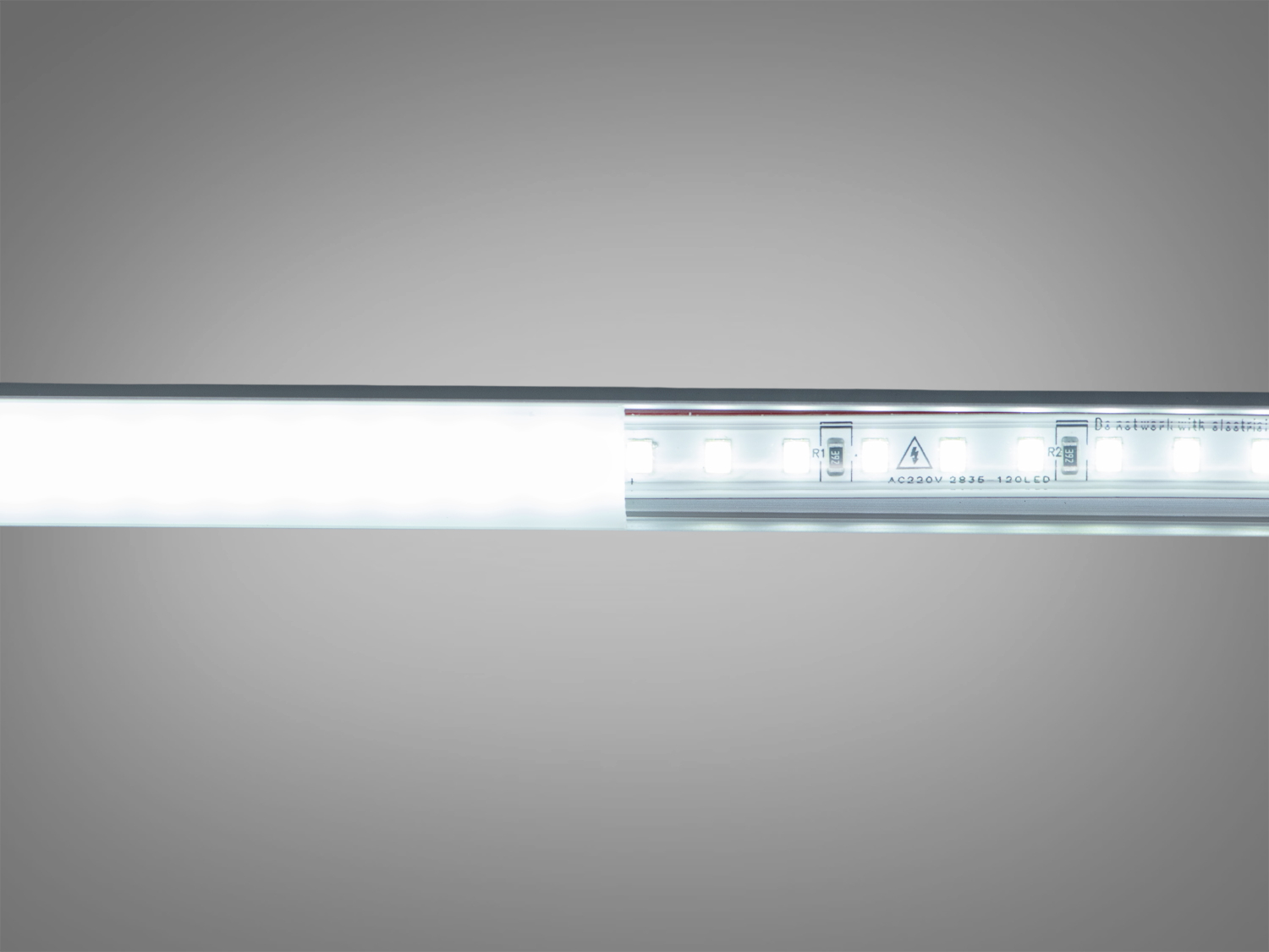 LED стрічка 220в, 120 шт/м, герметична, 8мм, холодний