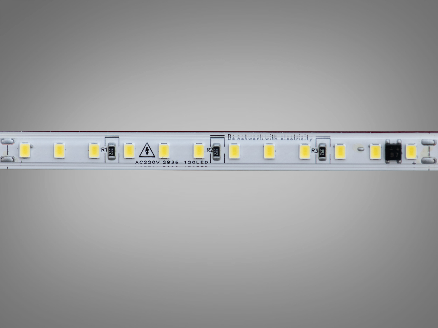 LED стрічка 220в, 120 шт/м, герметична, 8мм, холодний