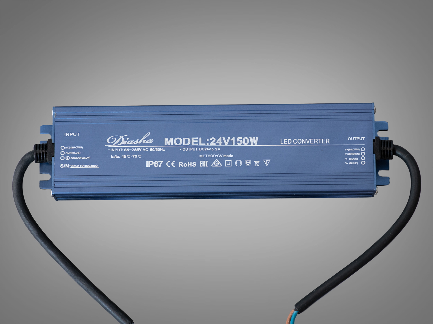 Блок живлення 24В, для підключення LED стрічки, 150Вт, 6.25А