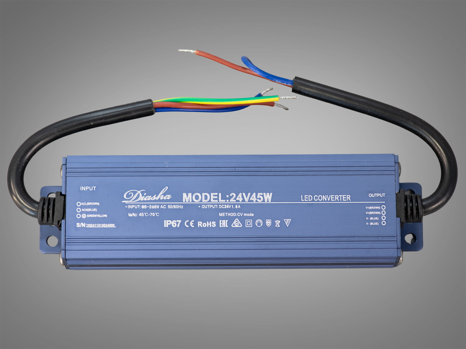 Блок живлення 24 В, для підключення LED стрічки, 45Вт, 1.88А
