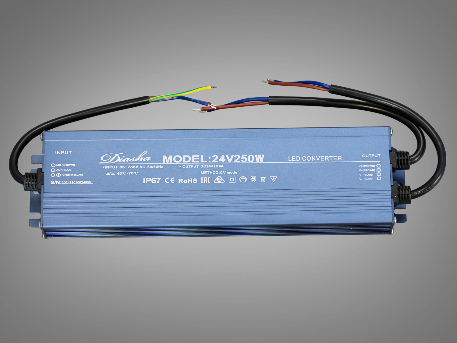 Блок живлення 24В, для підключення LED стрічки, 250Вт, 10.4А. Збалансоване рішення для живлення світлодіодної стрічки 24 В, що обєднує герметичність, ефективність, безшумність і довговічність. Блок живлення 24В, для підключення LED стрічки, 250Вт, 10.4А. Збалансоване рішення для живлення світлодіодної стрічки 24 В, що обєднує герметичність, ефективність, безшумність і довговічність.