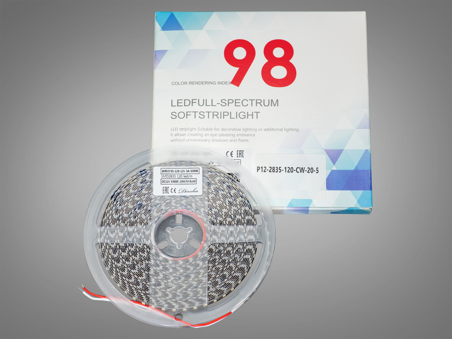 LED стрічка 12В, 120 діодів на метр, 5мм, холодний
