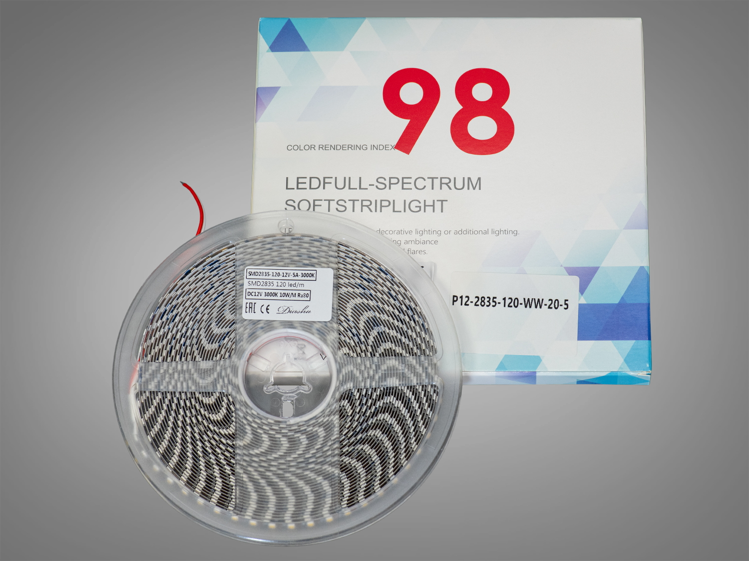LED стрічка 12В, 120 діодів на метр, 5мм, теплий