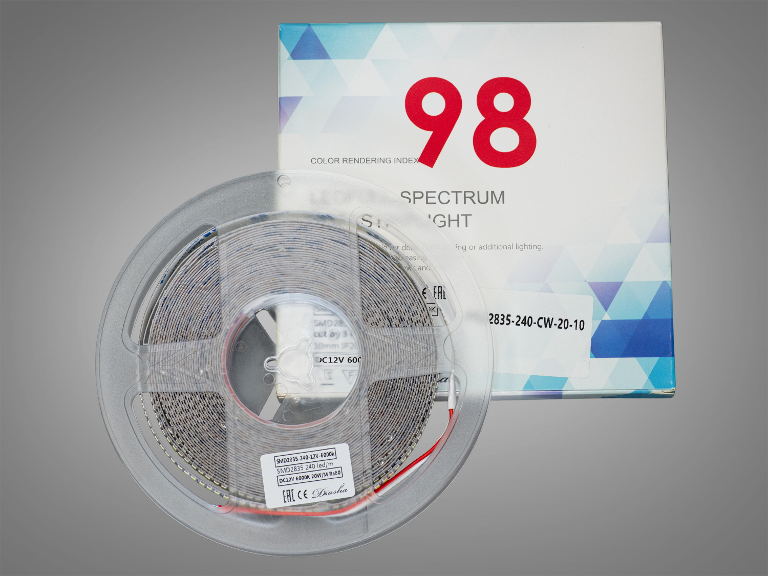 LED стрічка 12В, 240 діодів на метр, 10мм, холодний