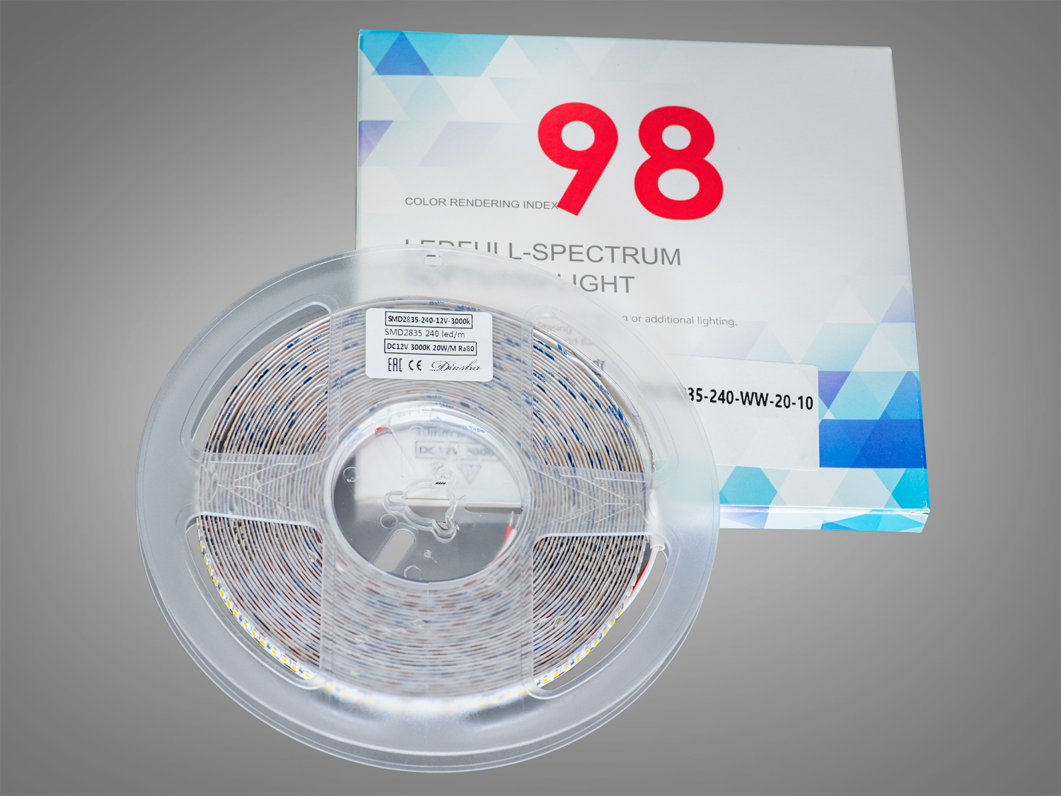 LED стрічка 12V, 240 діодів на метр, 10мм, теплий
