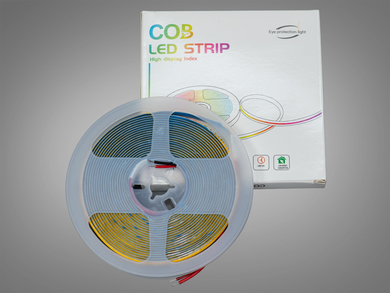 COB LED стрічка 12В, 320 діодів на метр, 8мм, жовтий