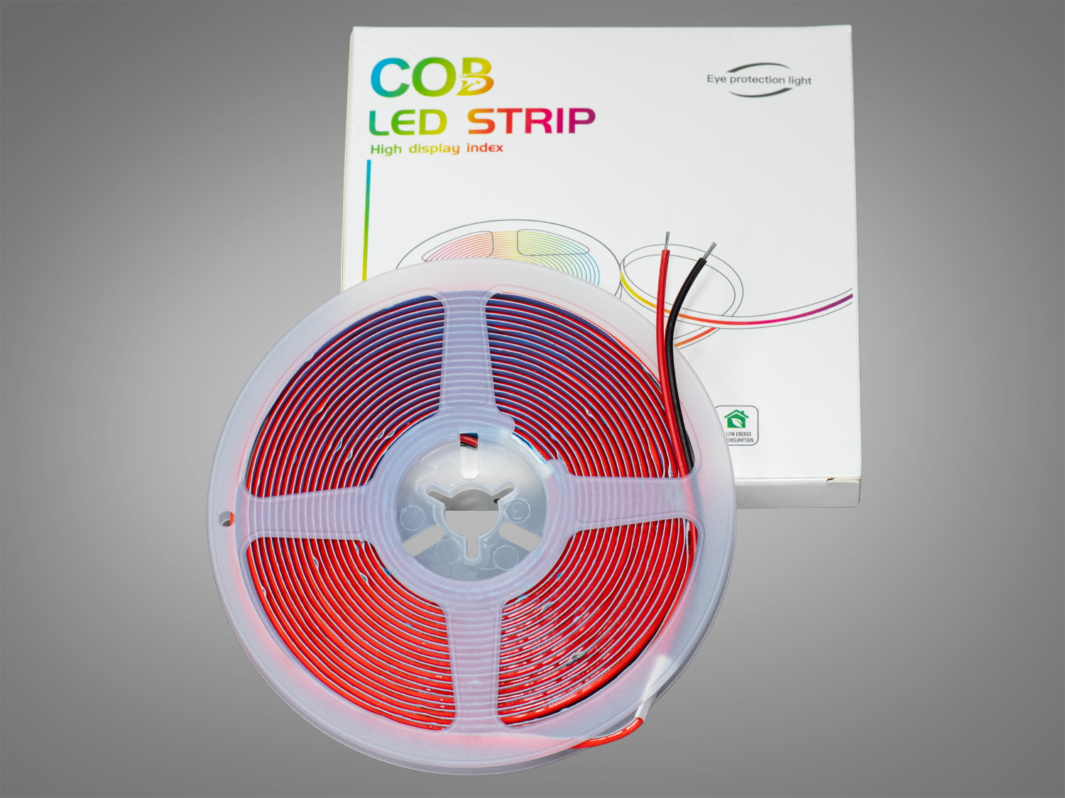 COB LED стрічка 12В, 320 діодів на метр, 8мм, червоний
