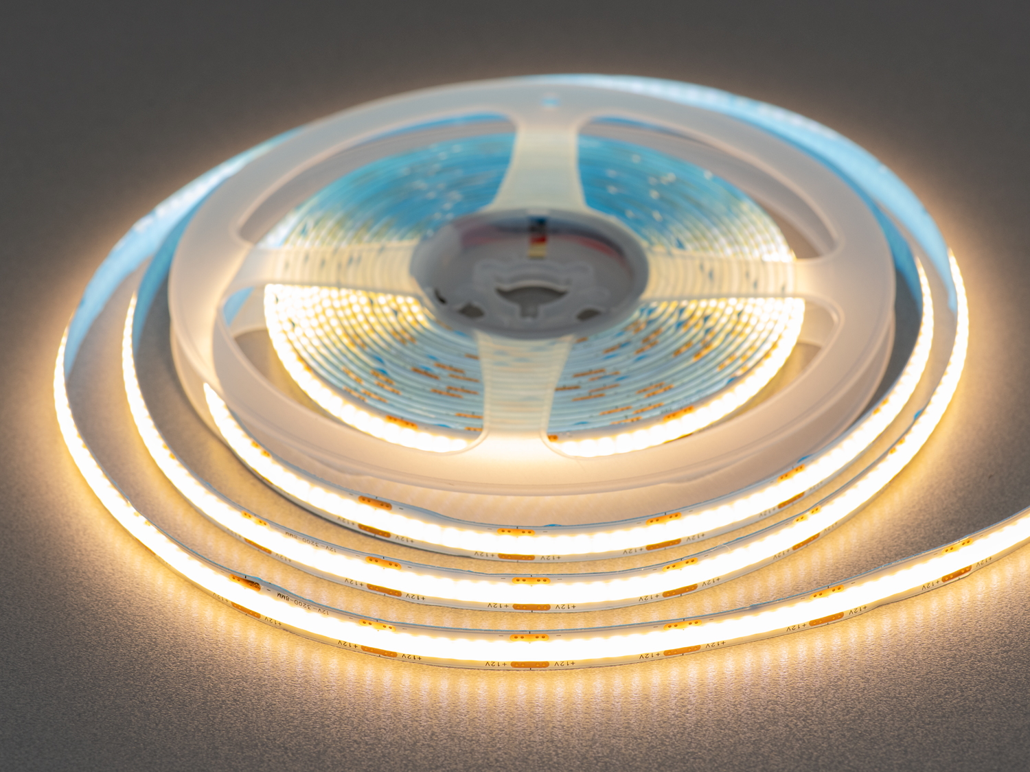 COB LED стрічка 12В, 320 діодів на метр, 8мм, теплий