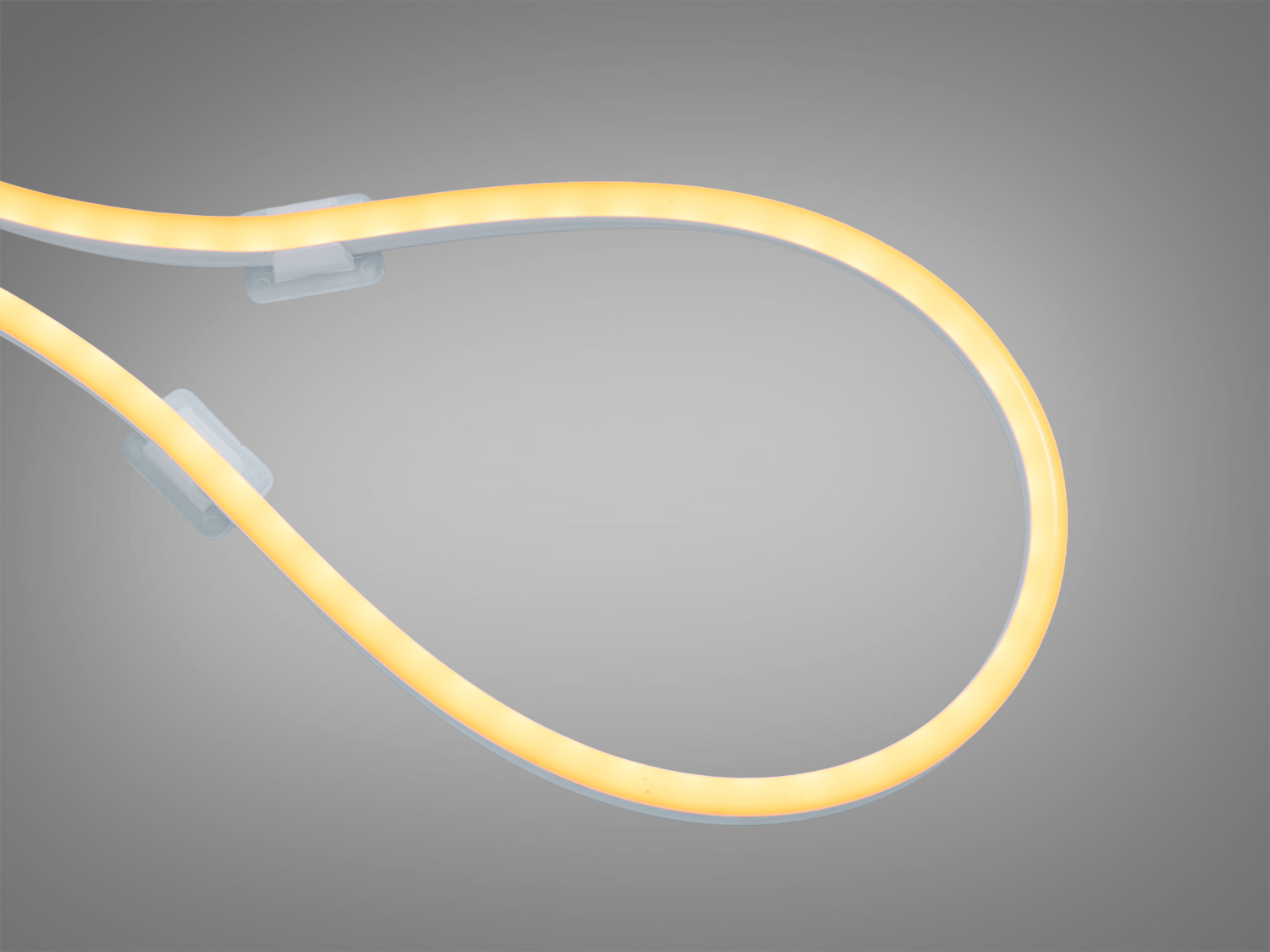 Світлодіодна стрічка з жовтим світлом, вигнута форма, кріплення на стіну, ідеальна для декоративного освітлення інтер′єру.