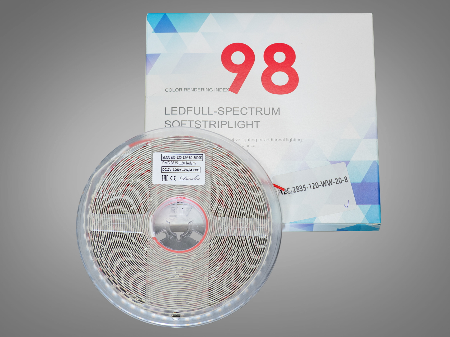 LED стрічка 12В, 120 діодів на метр, 8 мм, теплий