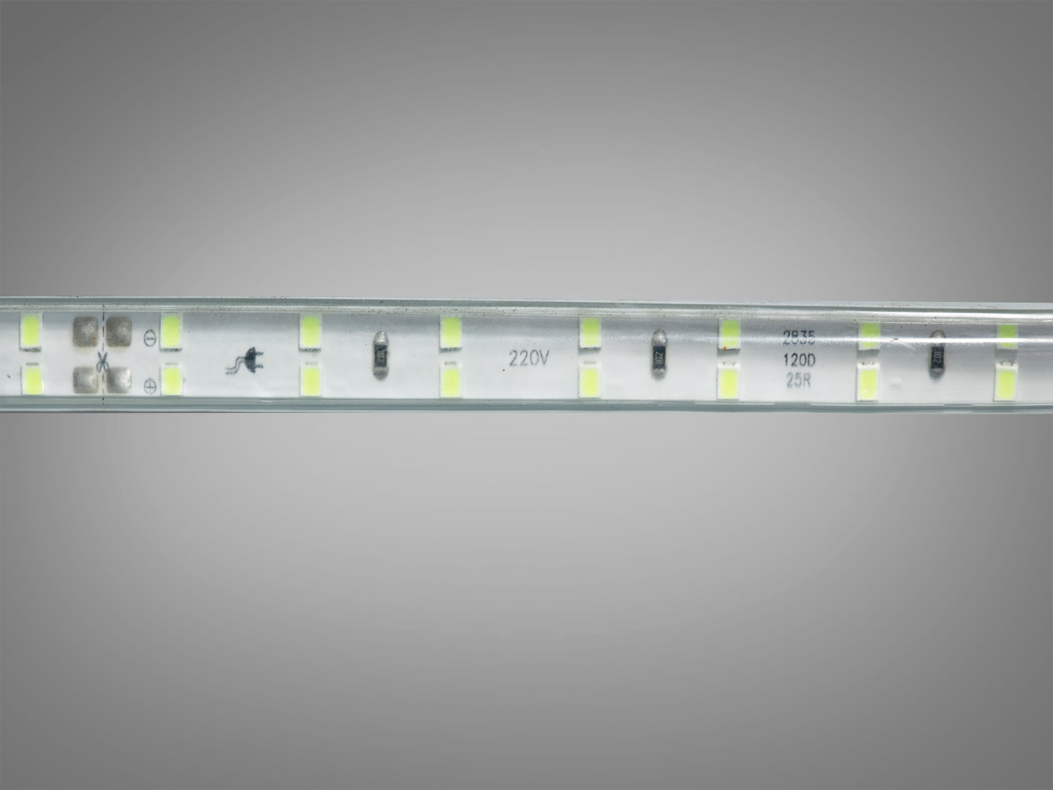 LED стрічка 220в, 288 шт/м, герметична, 10мм, зелений