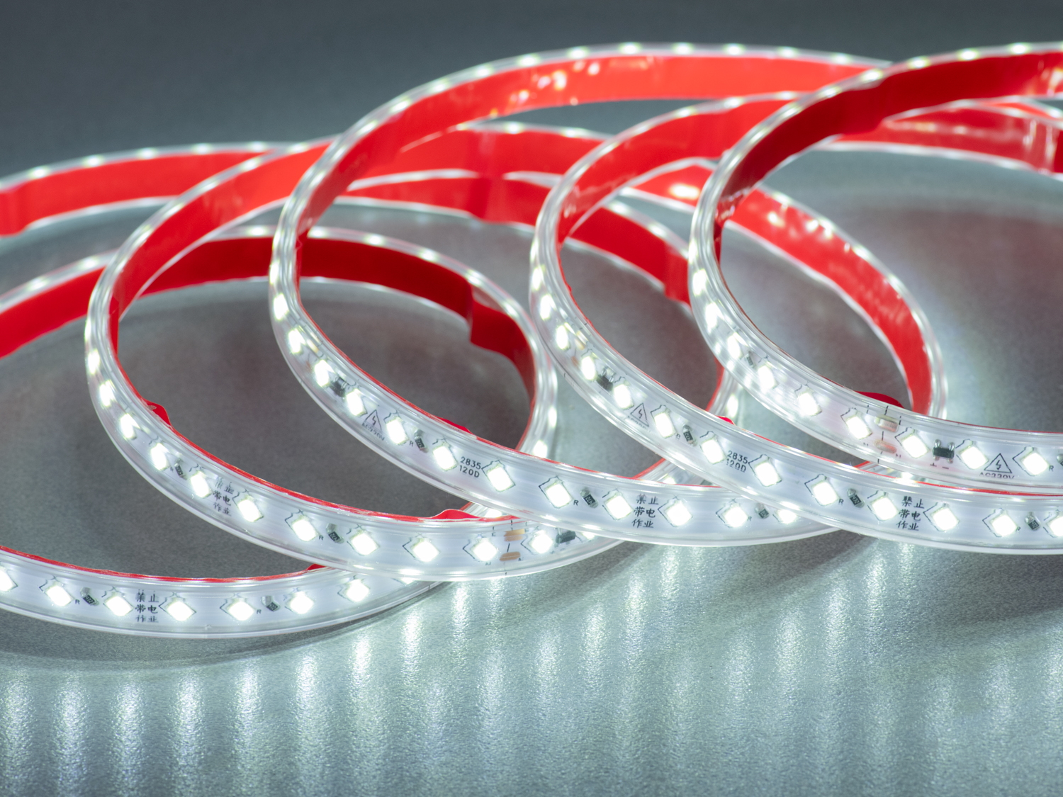 LED стрічка 220в, 120шт/м, герметична, 10мм, холодний