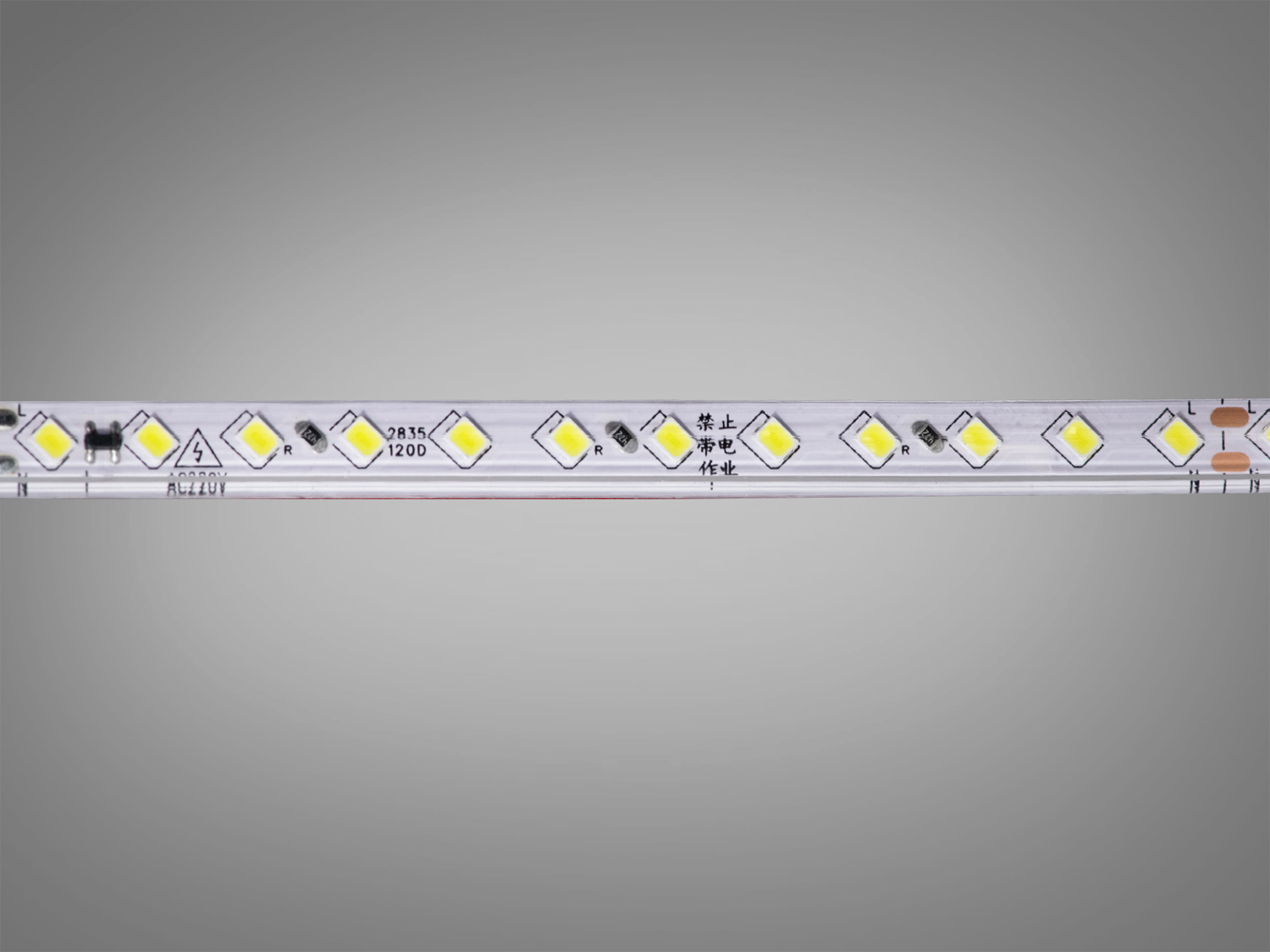 LED стрічка 220в, 120шт/м, герметична, 10мм, холодний