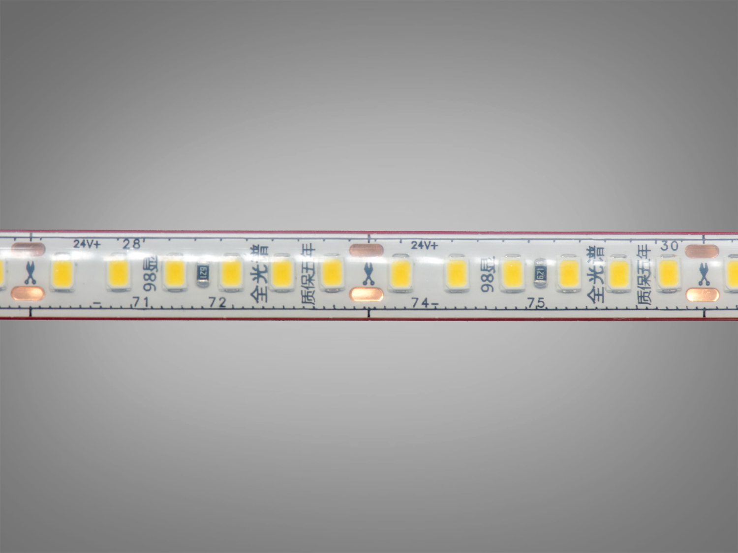 LED стрічка 24В, 180 шт/м, герметична, 8мм, теплий