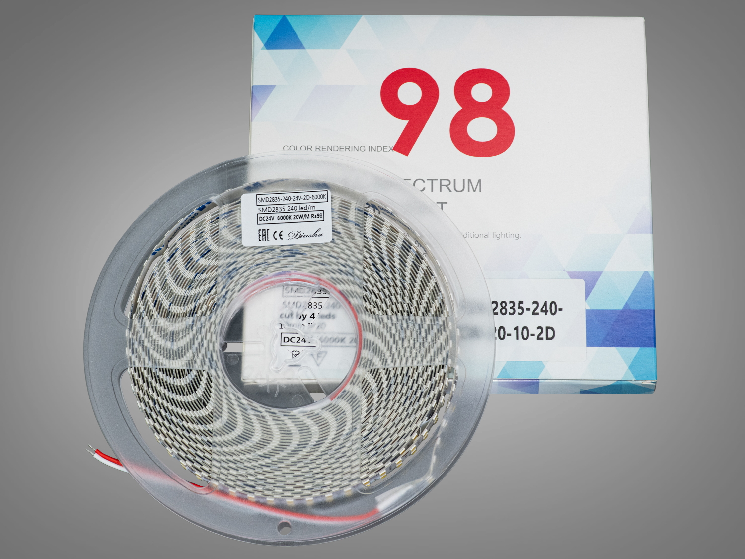 LED стрічка 24в, 240 діодів на метр, 10мм, холодний