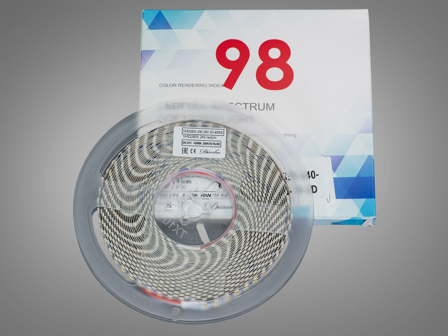 LED стрічка 24в, 240 діодів на метр, 10мм, нейтральний